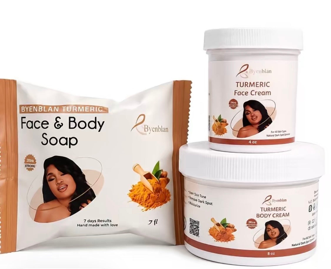 Turmeric Skincare Bundle – Soap, Face Cream & Body Cream