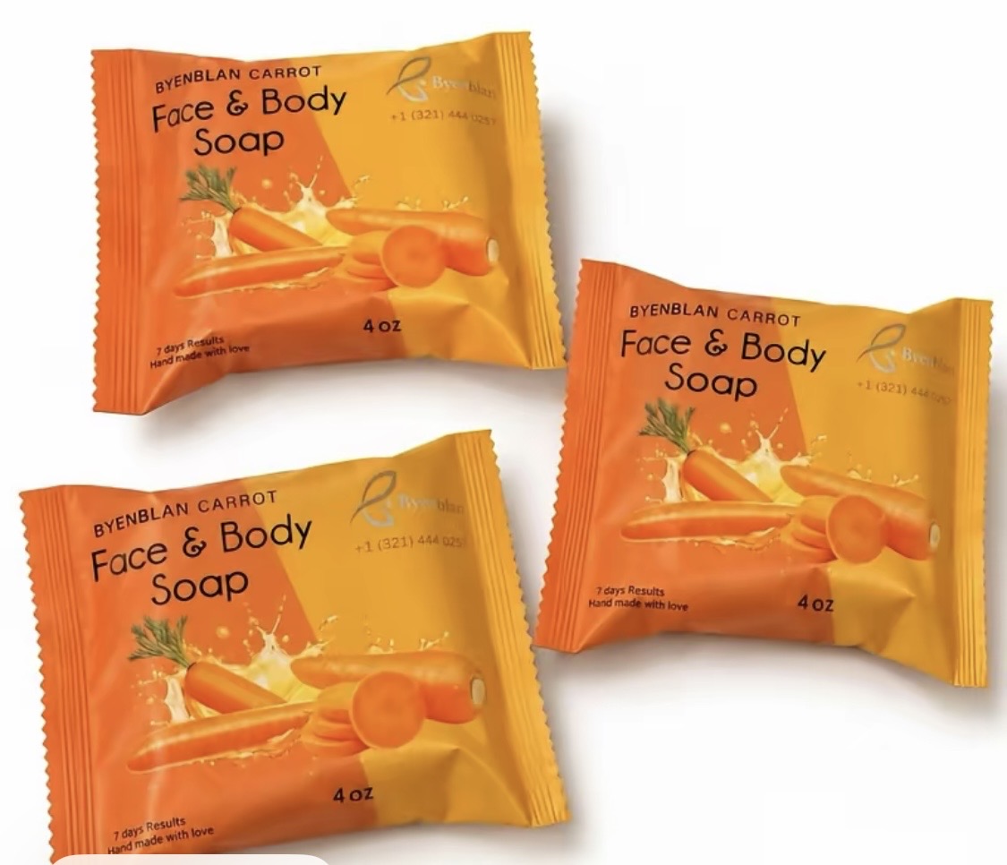 Carrot Face & Body Soap (4 oz) 3 BARS