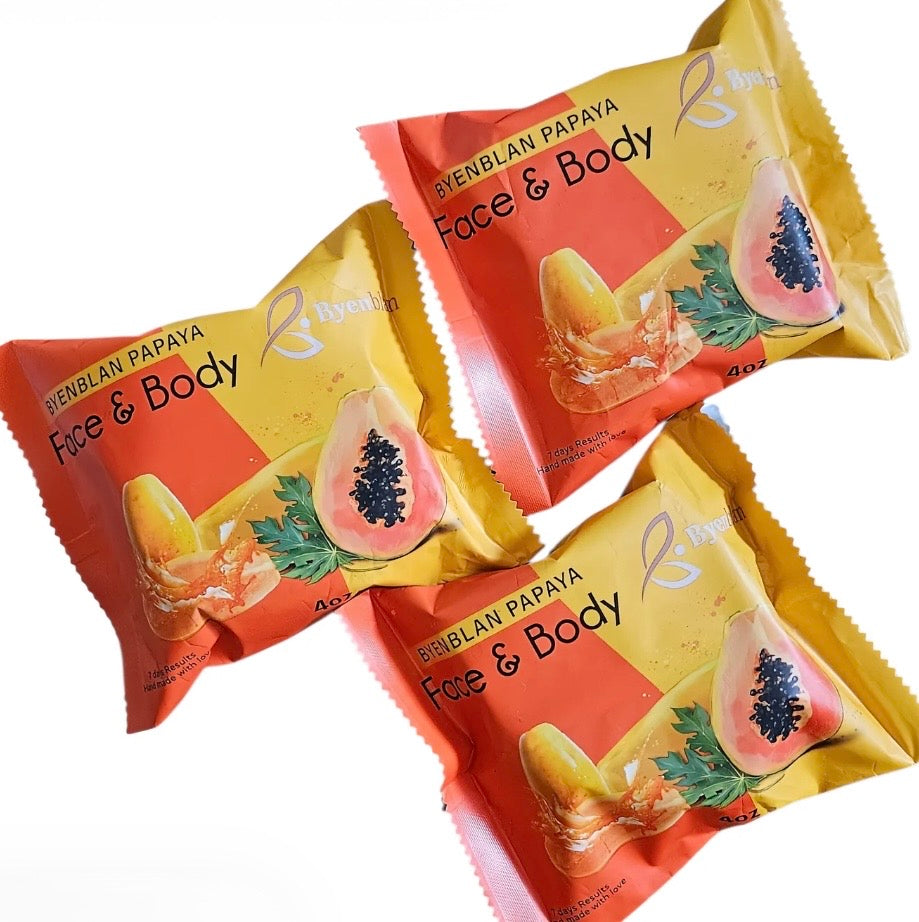 Papaya Face & Body Soap (4 oz) 3 BARS
